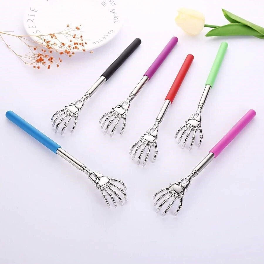 2P Back Scratcher Stainless Steel Back Massager Bear Claw Telescoping Gift Metal