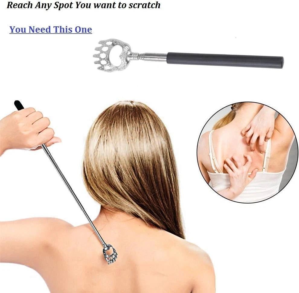 2PCS Back Scratchers, Bear Claw Back Scratcher Extendable Metal Retractable Tele