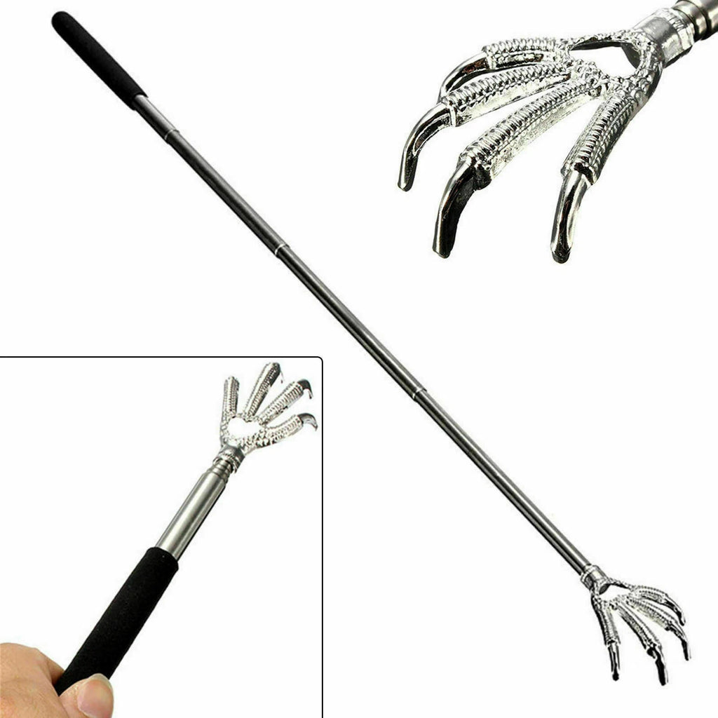 EAGLE CLAW METAL BACK SCRATCHER BLACK TELESCOPIC EXTENDABLE MASSAGER UK STOCK