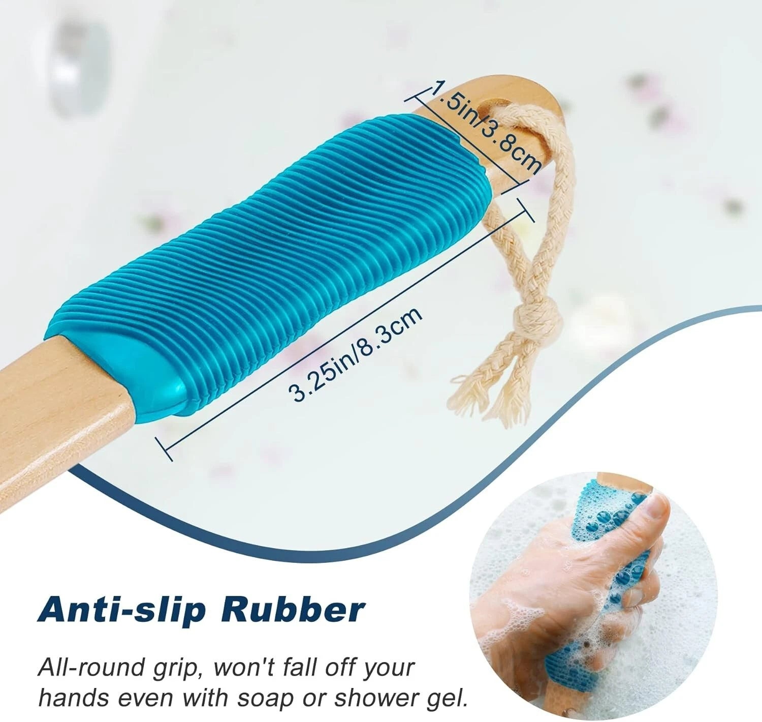 Back Scratcher Double Sided Exfoliating Body Scrubber for Women and Men (Blue)