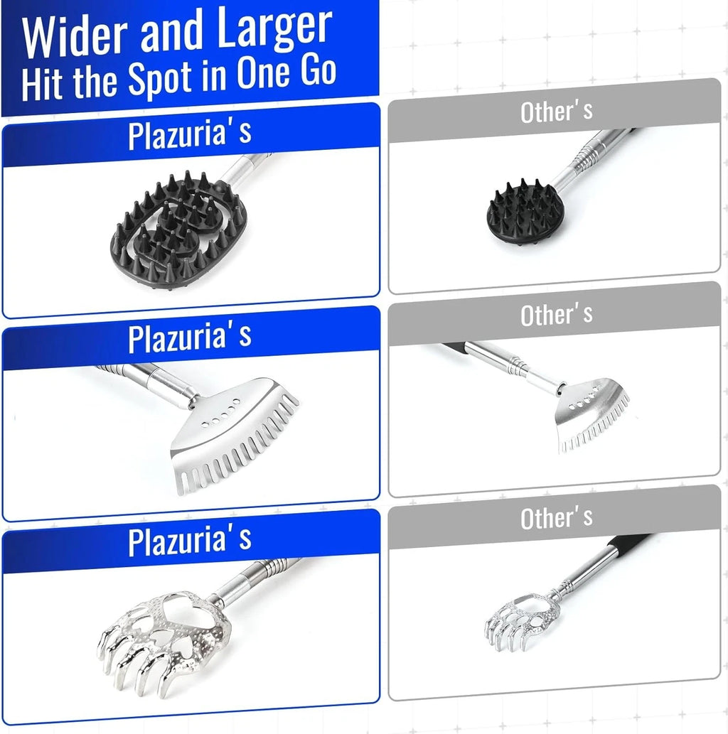 Oversized Back Scratcher with 3 Detachable Heads, Stocking Stuffer for Men & ...