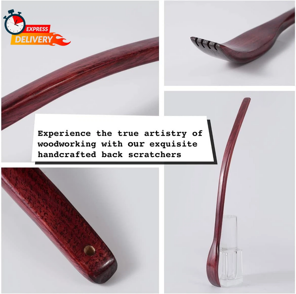 ITCHY-BAN Oversized Wooden Back Scratcher: 18'' Extended Curved Handle for Bette