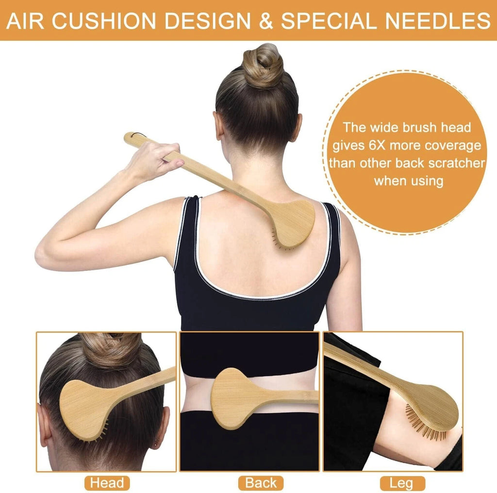 Back Scratcher for Men, Extra Long Bamboo Back Scratcher 16", Curved Handle L...