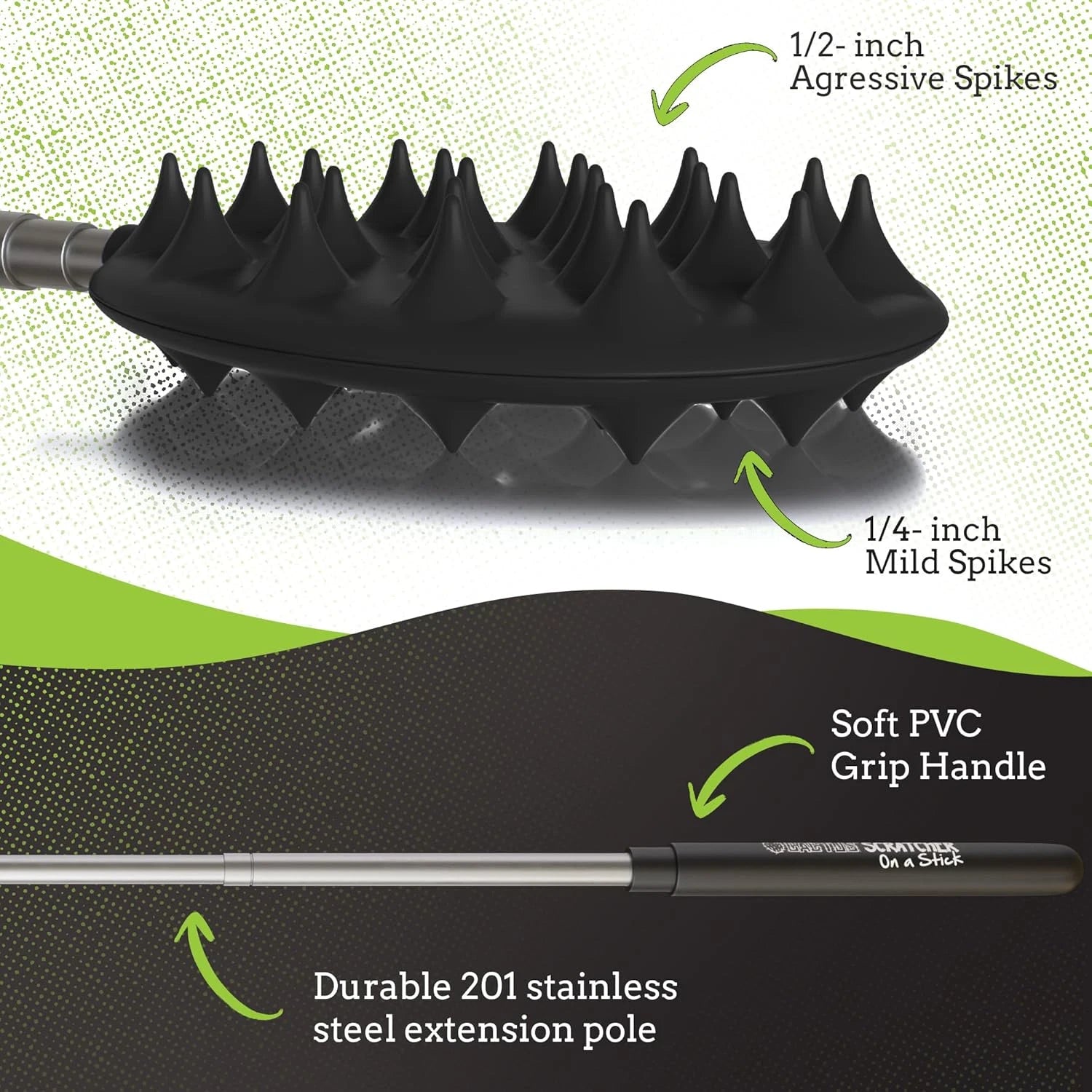 Cactus Scratcher Extendable Keychain Back Scratcher, Long Stick Double-Sided Itc