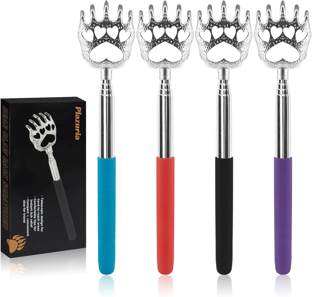 Multi-Purpose Telescopic Back Scratchers - 4-Pack for Easy Itch Relief Anywhere