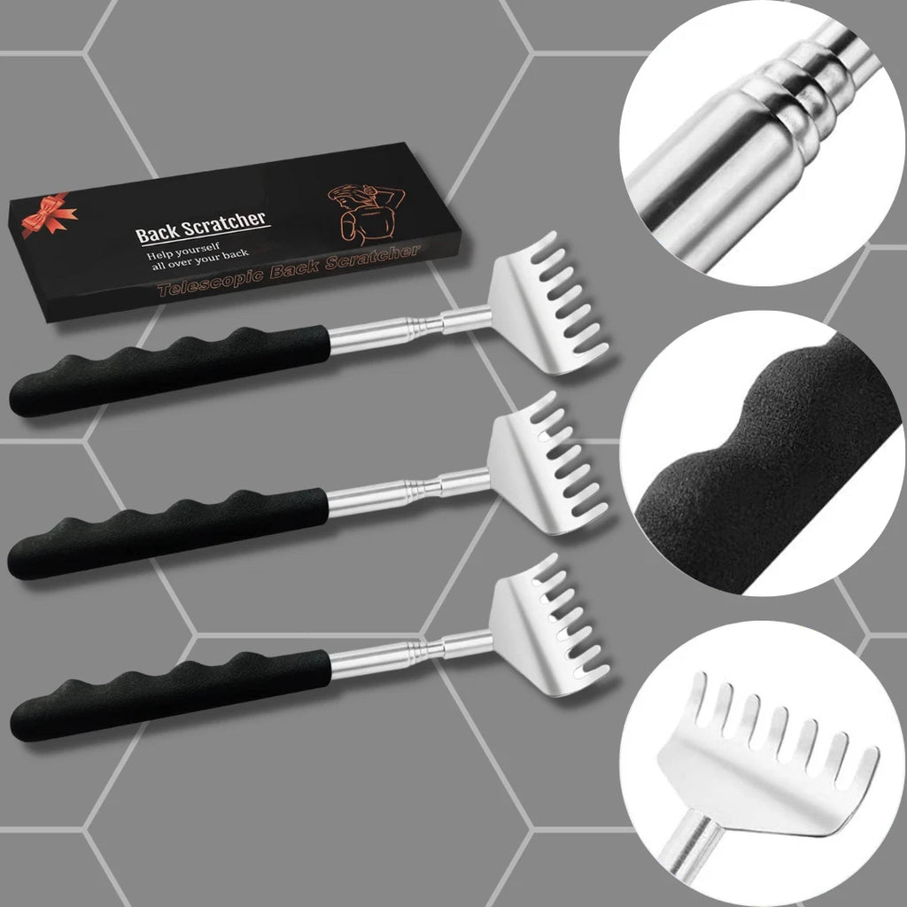 3 Pack Extendable Back Scratcher Long Reach Back Scratcher Telescopic Steel