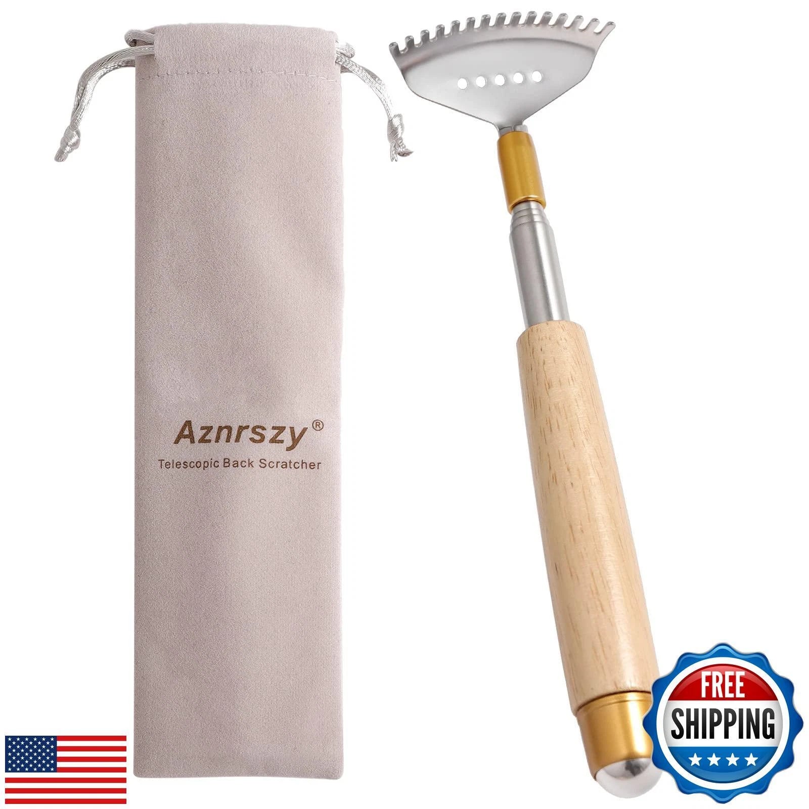 Aznrszy Best Telescoping Back Scratcher, Back Scratcher for Women Men Kids wi