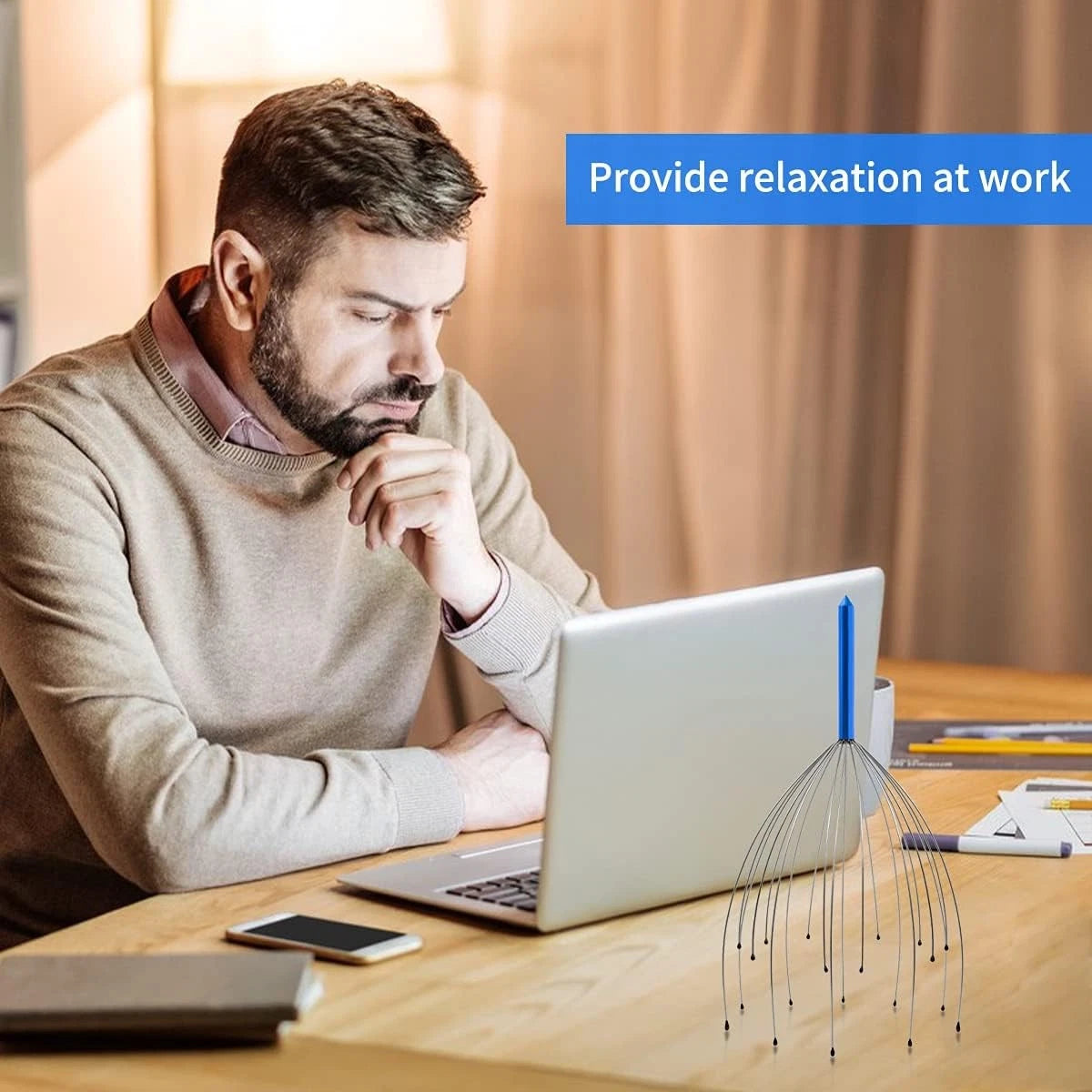 2 Pack Scalp Massager, 20 Fingers Head Massager, Handheld Head Scratcher, Sca...