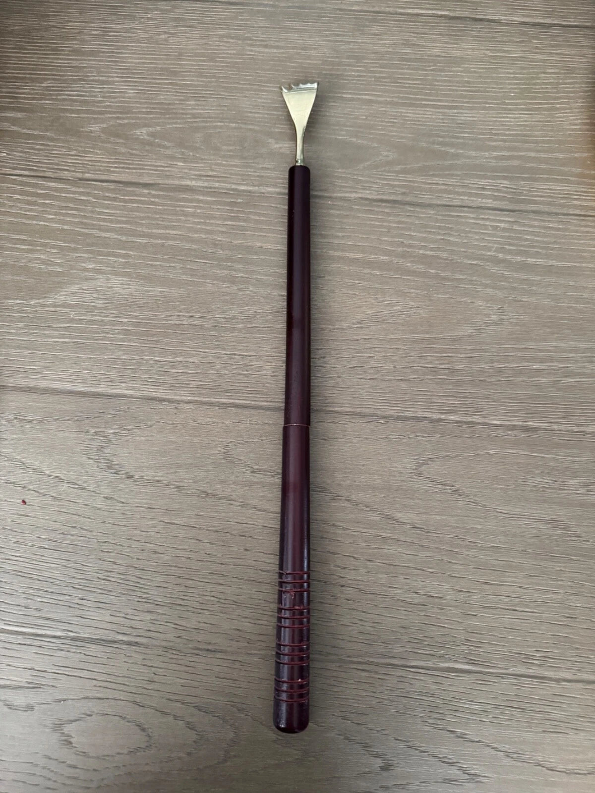 Vintage Brass Hand Shaped Back Scratcher 19" Long with Wood Handle