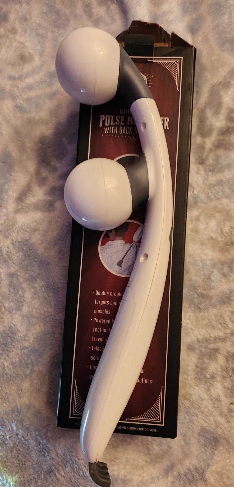 Cordless Pulse Massager w/ Back Scratcher - Vibration Pain Relief Open Box