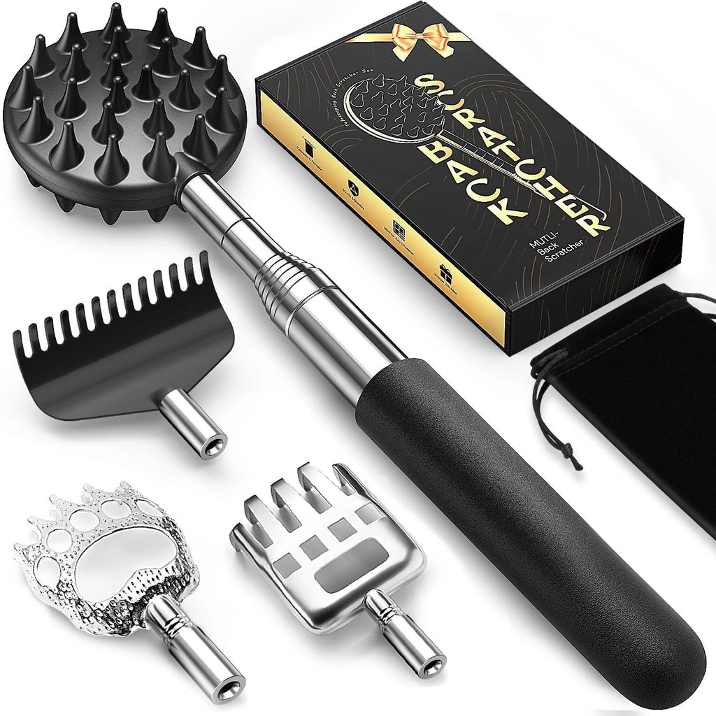 Luxury Stainless Steel Back Scratcher with Detachable Heads for Ultimate Comfort