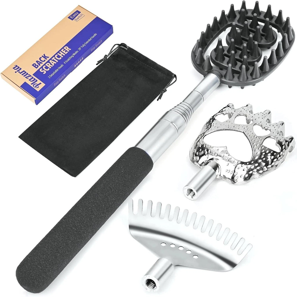 Oversized Back Scratcher with 3 Detachable Heads, Stocking Stuffer for Men & ...