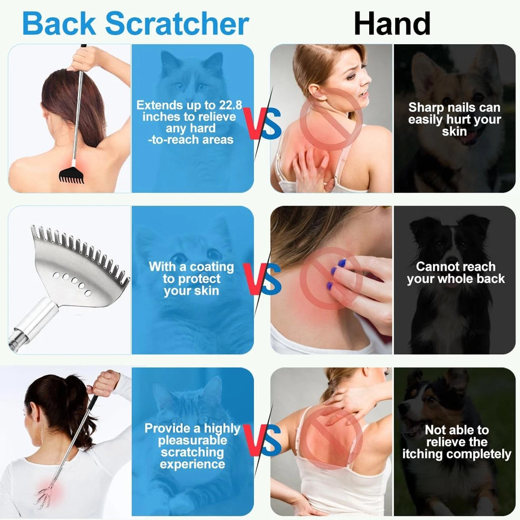 3pcs Upgraded Back Scratcher Massager, Telescoping Back Massage Stocking Stuffer