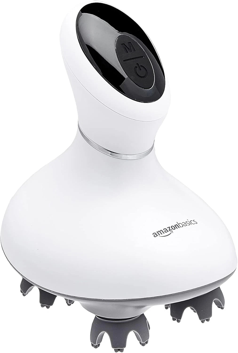 AMAZON BASICS ELECTRIC SCALP MASSAGER WITH FOUR MASSAGE MODES - WHITE