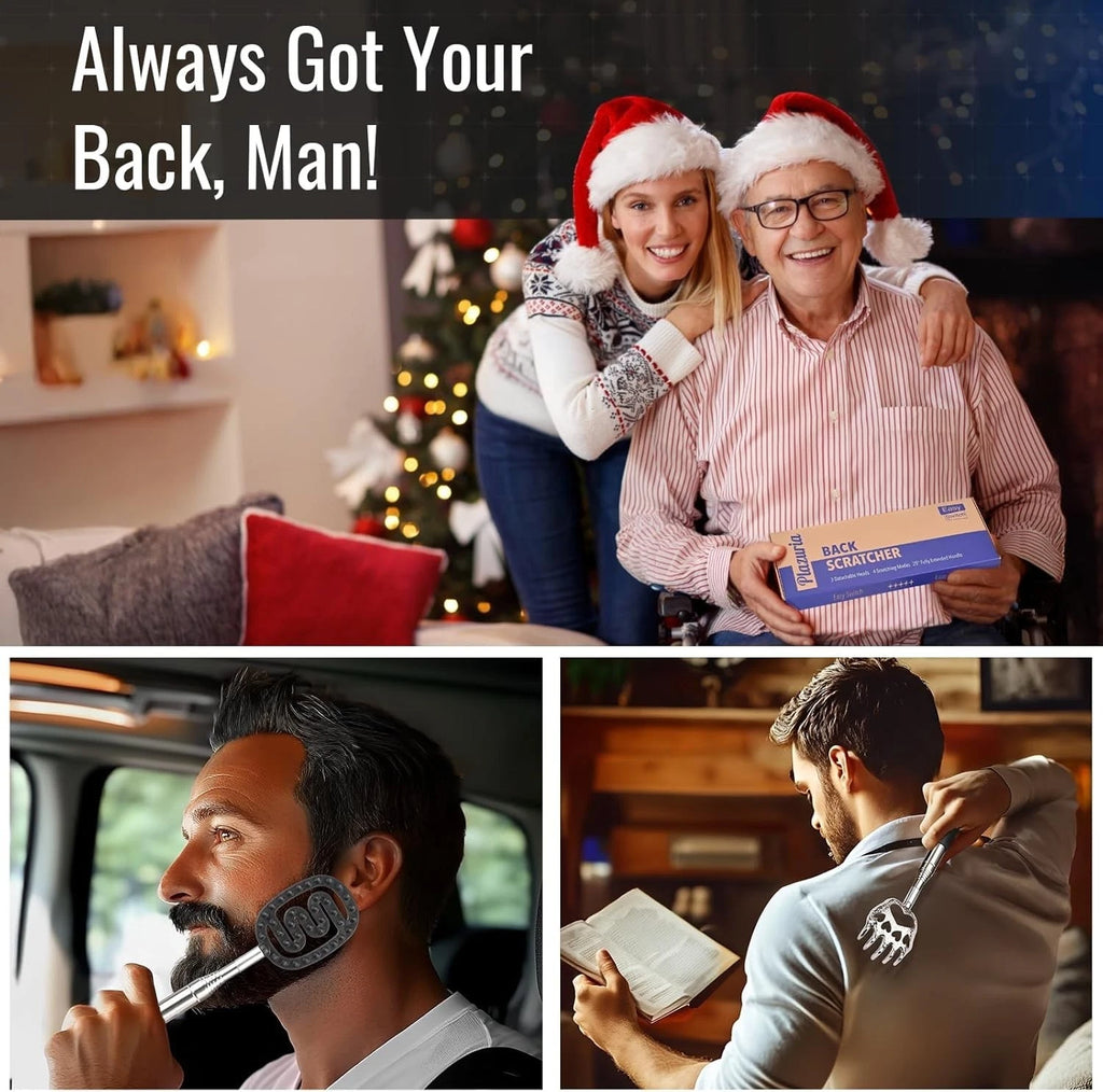 Oversized Back Scratcher with 3 Detachable Heads, Stocking Stuffer for Men & ...