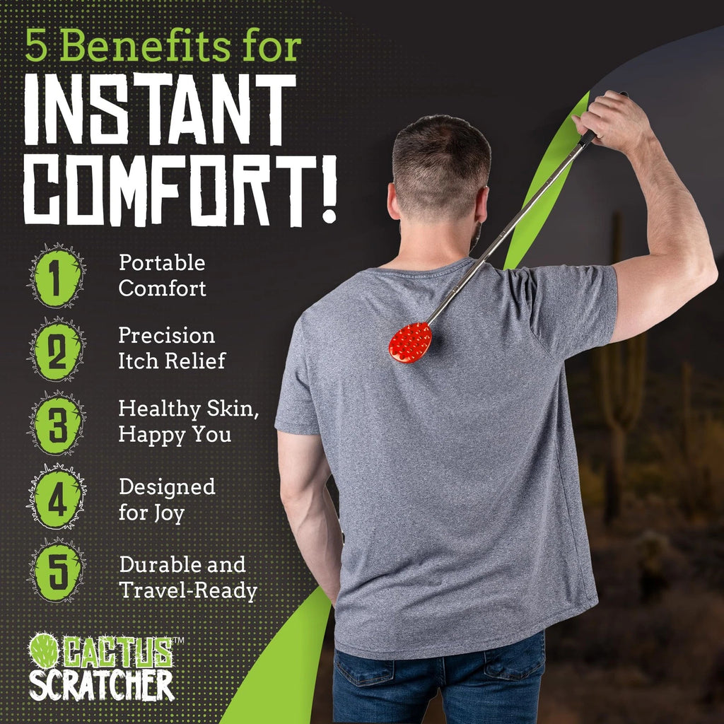 CACTUS Extendable Back Scratcher for Women & Men, 24.5" Long Telescopic Back ...