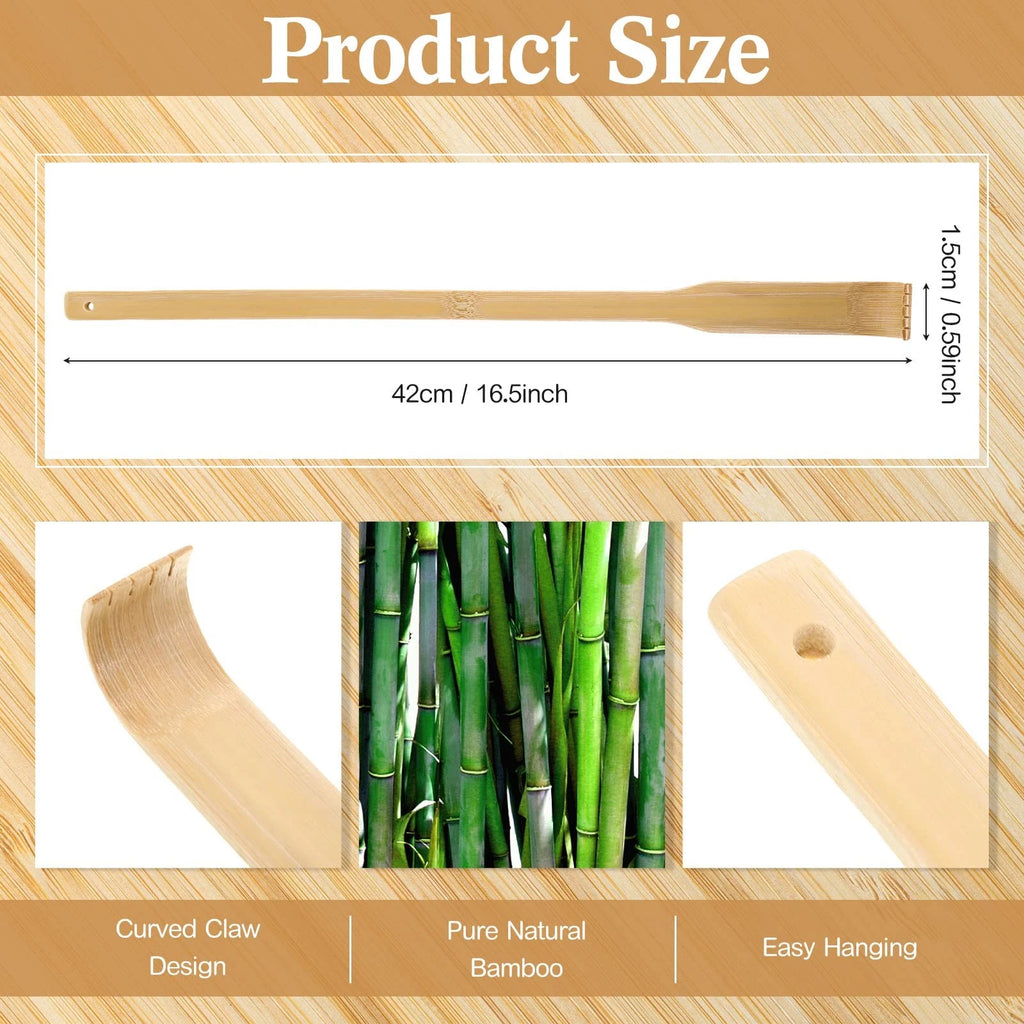 50 Pcs Bamboo Back Scratcher Bulk Traditional Manual Back Massager Wooden Lon...