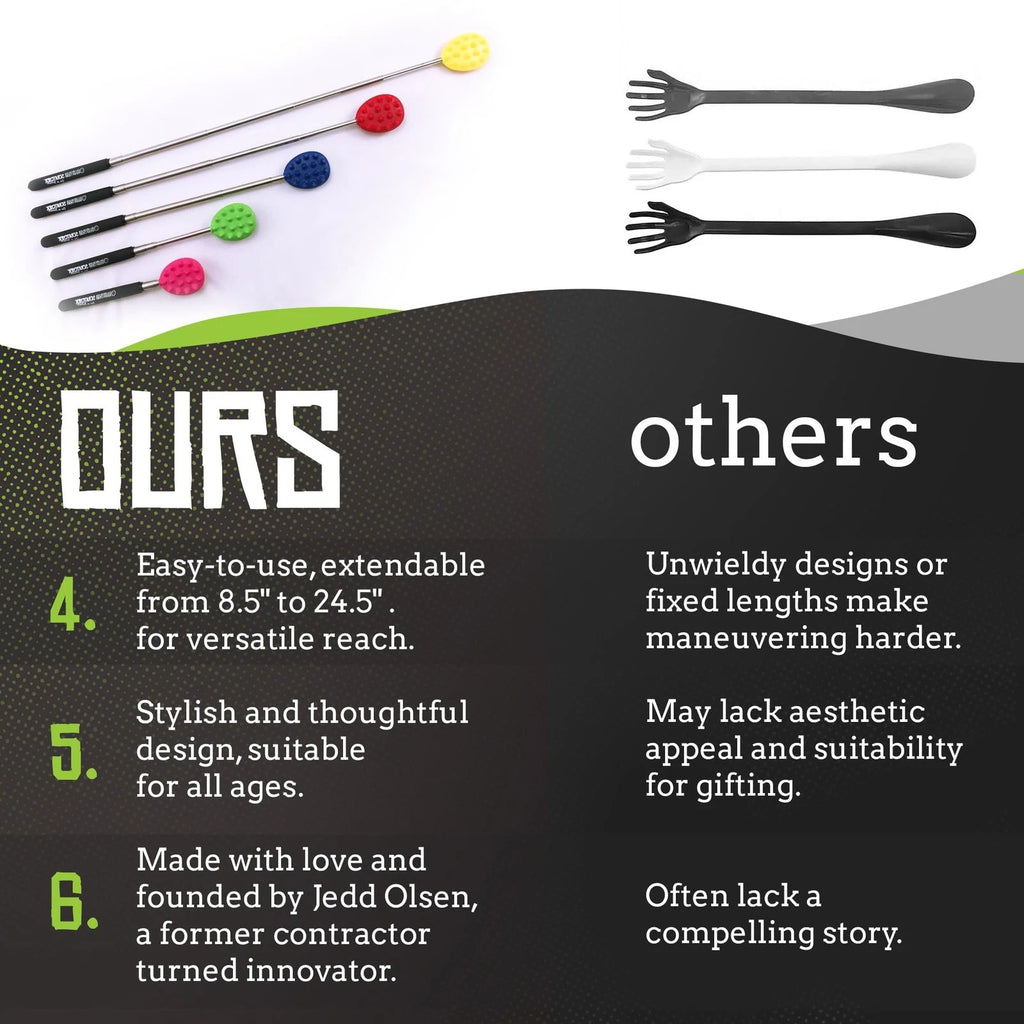 CACTUS Extendable Back Scratcher for Women & Men, 24.5" Long Telescopic Back ...