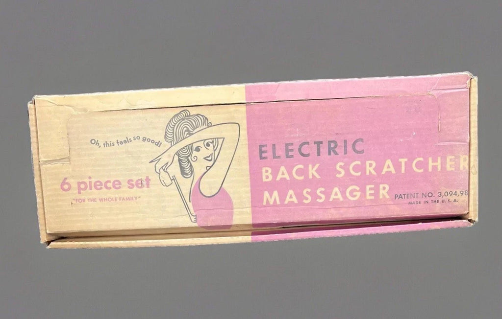 Electric Back Scratcher Massager Allover Clipper Company 6 PC Original Box Vtg
