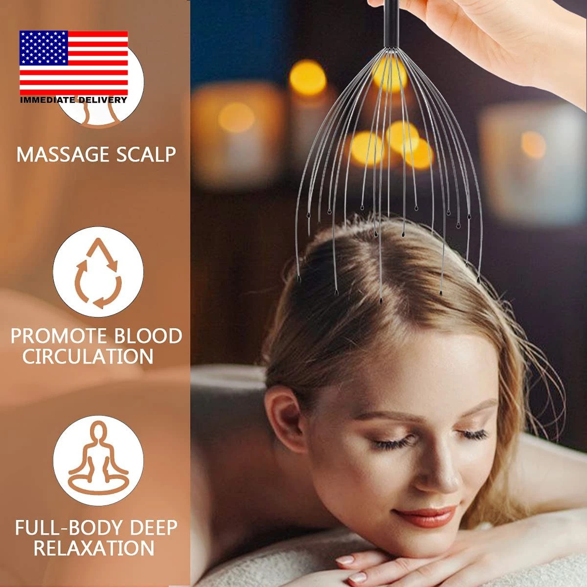2 Pack Head Massager/ Scratcher 20 Fingers Handheld Scalp Massage Tingler for De