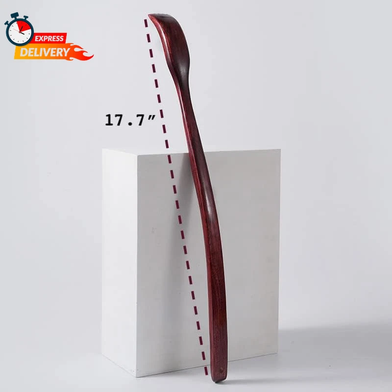 ITCHY-BAN Oversized Wooden Back Scratcher: 18'' Extended Curved Handle for Bette