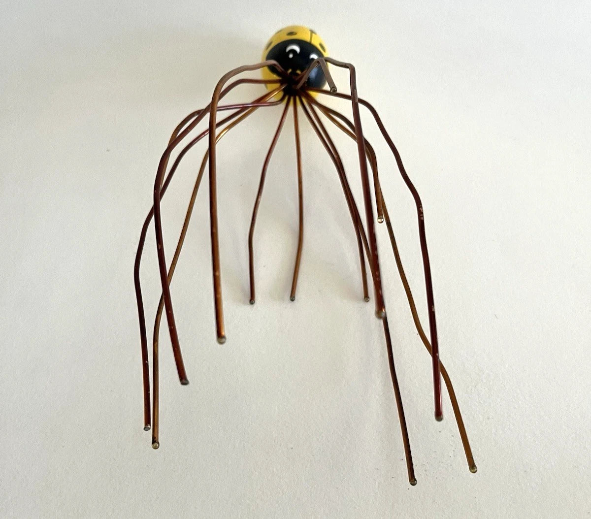 Vintage 1980s - Novelty Yellow Lady Bug Copper Head Scalp Massager Scratcher