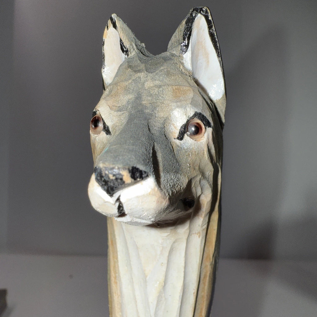 Back Scratcher for Men/Women  Handcrafted Wooden Animal Lover, Wolf Head