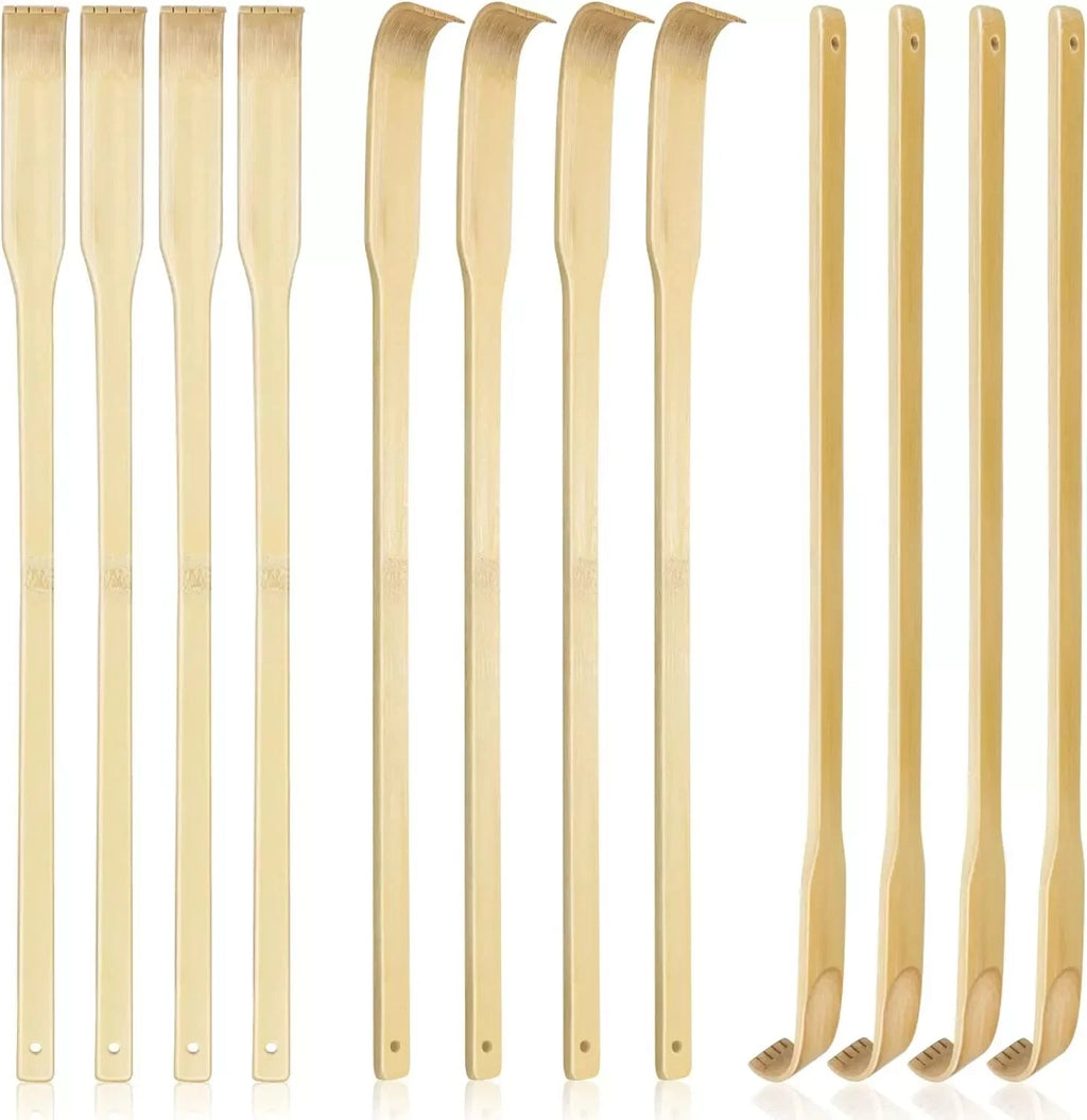 12 PCS Natural Bamboo Back Scratcher Traditional Wooden Back Scratcher,Long Back