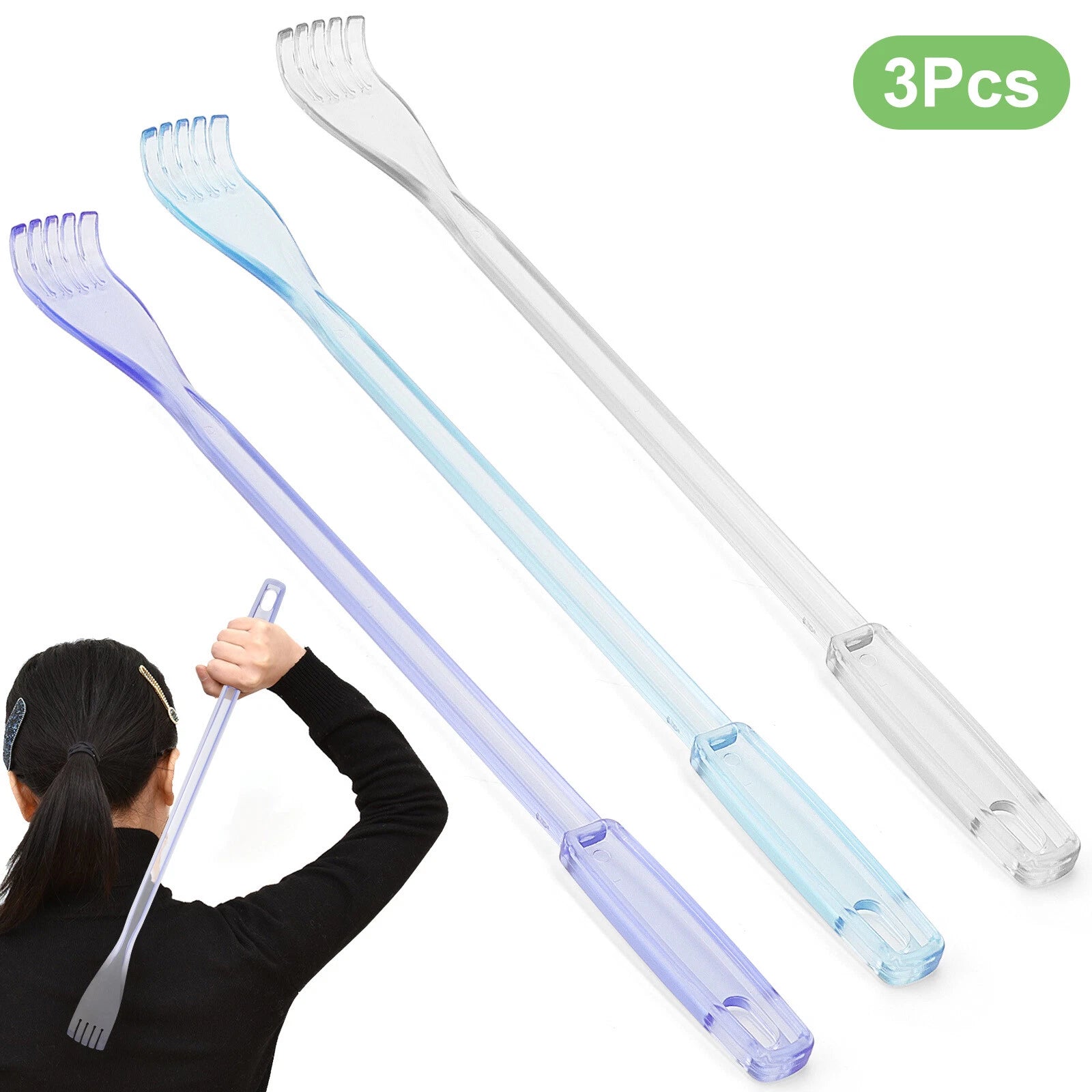 3Pcs Back Scratcher Handheld Claw Extender Body Scraper Massager Easy to Carry