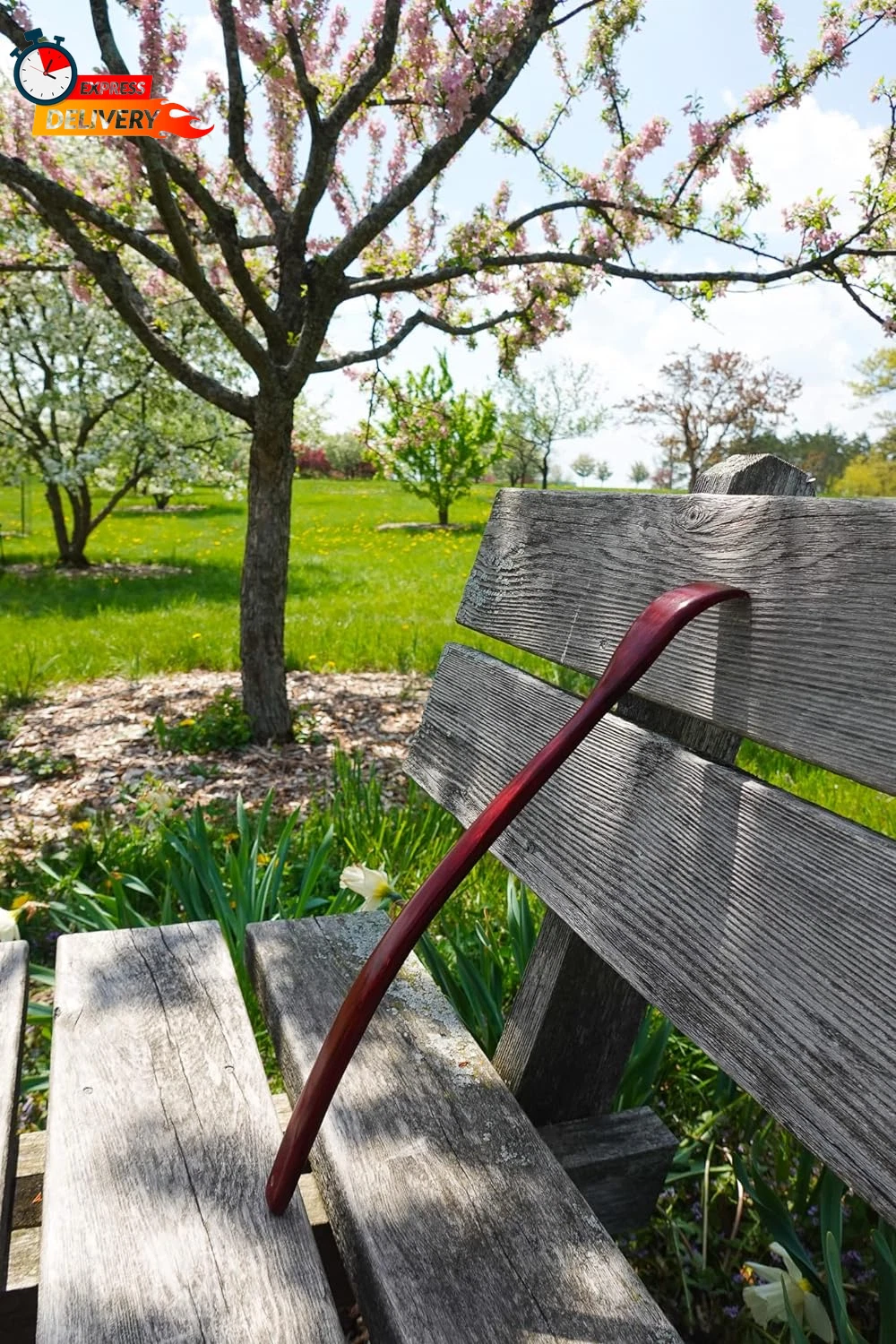 ITCHY-BAN Oversized Wooden Back Scratcher: 18'' Extended Curved Handle for Bette