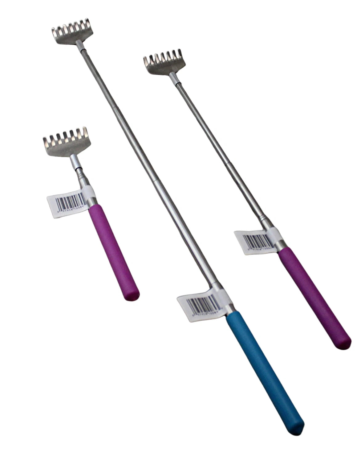 3 Pack Telescopic Back Scratcher – Extends 8" to 26.75", Compact & Lightweight