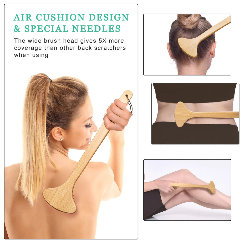 Large Curved Back Scratcher 59 Points Air Cushion Handle Massager for Men Women