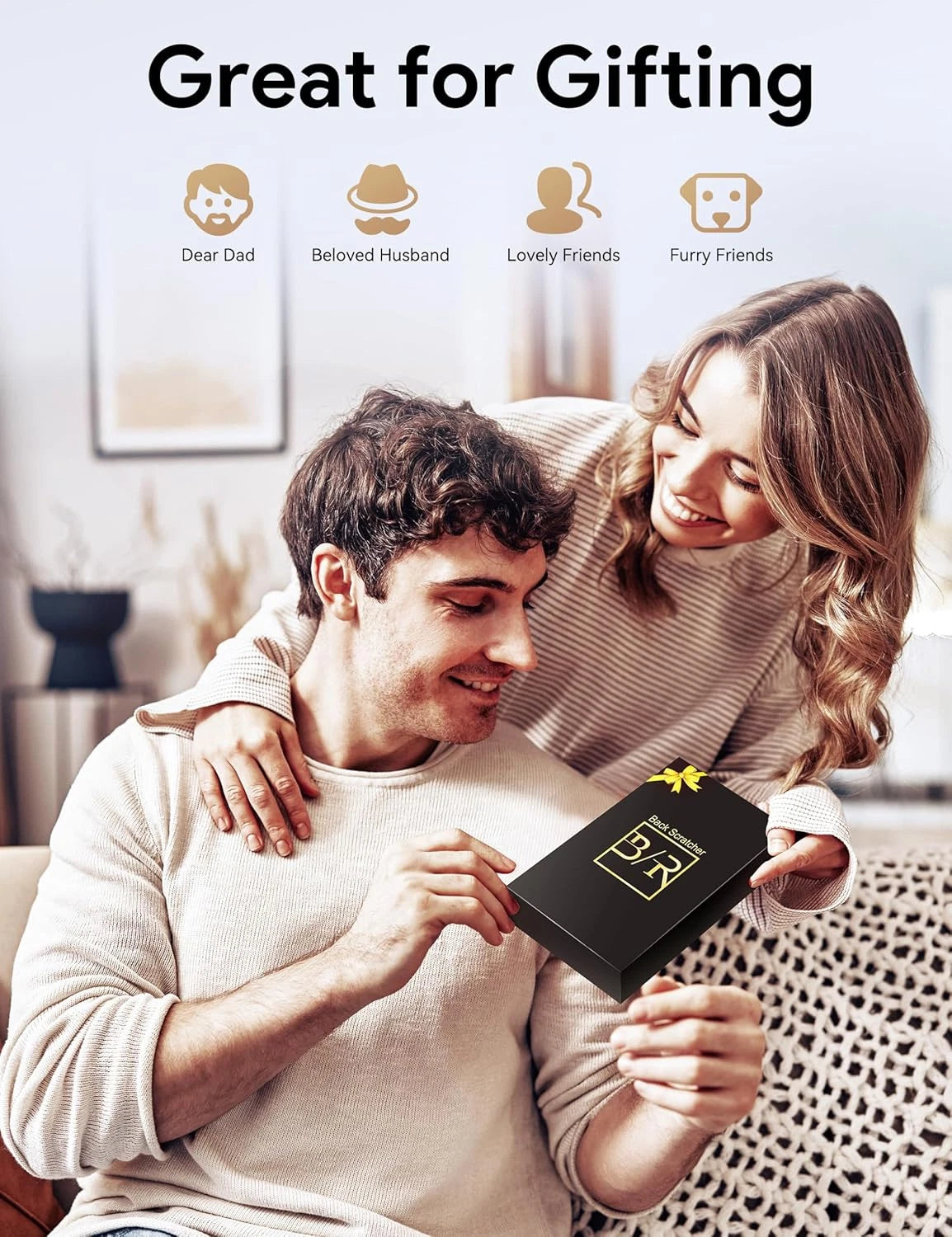 TUKUOS Telescoping Back Scratcher with 4Pcs Detachable Scratching Heads, Back Sc