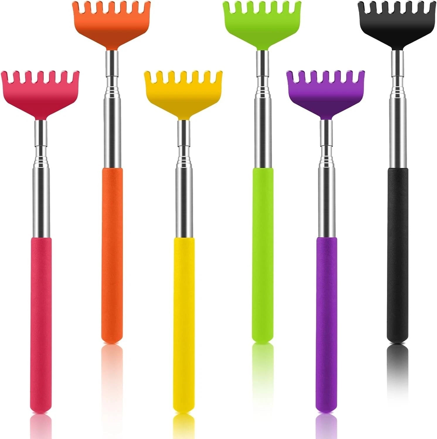 6 Pack Extendable Back Scratcher - Portable Telescoping Metal Back