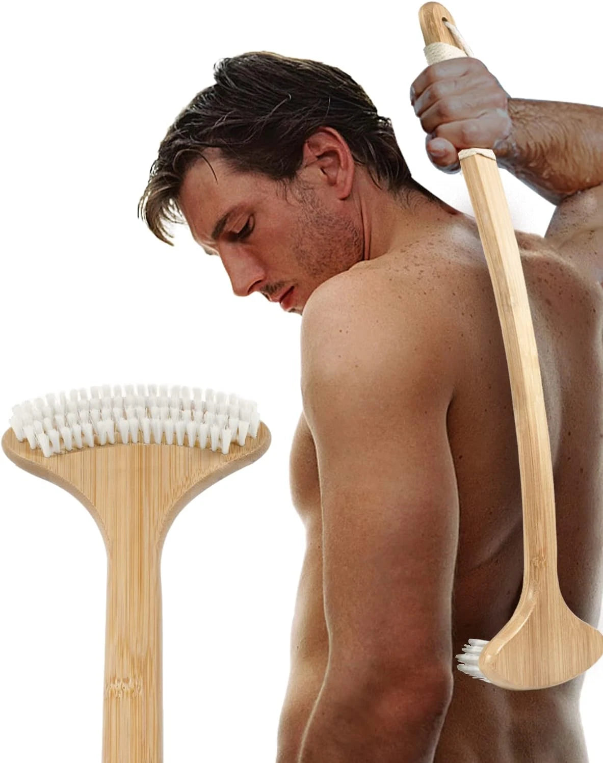 Renook Back Scratcher for Men, Extra Long Bamboo Back Scratcher 22", Curved Hand