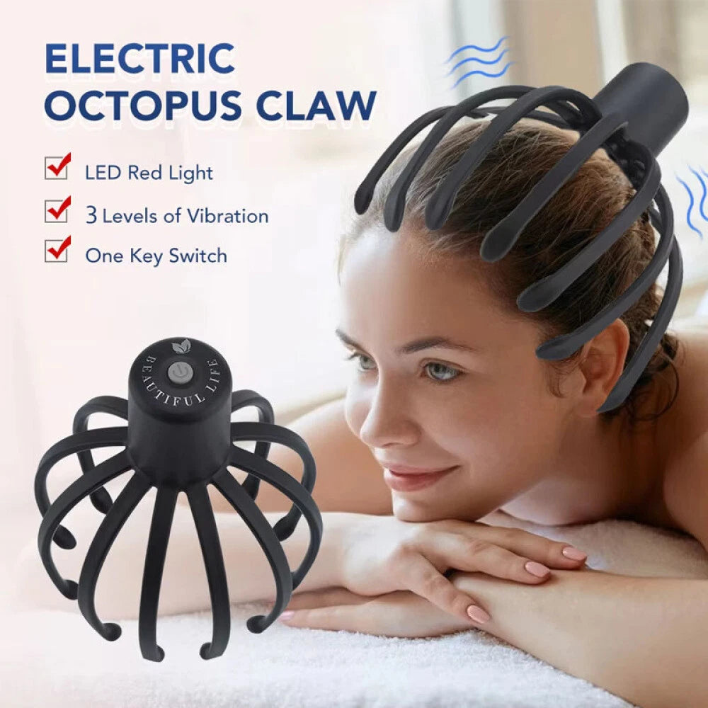 Octopus Claw Head Massager Scratcher Scalp Massage Relax Calm Stress Relief USB