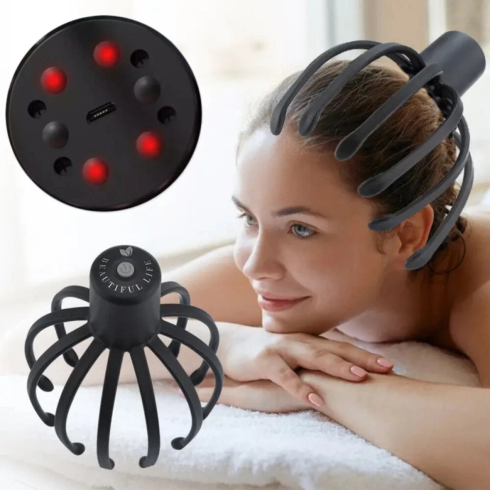 Octopus Claw Head Massager Scratcher Scalp Massage Relax Calm Stress Relief USB