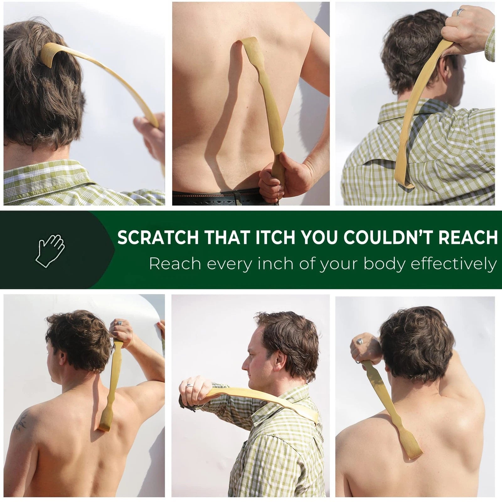 Back Scratcher for Men Women & Kids - 17'' Bamboo Scratchers with Long Handle...