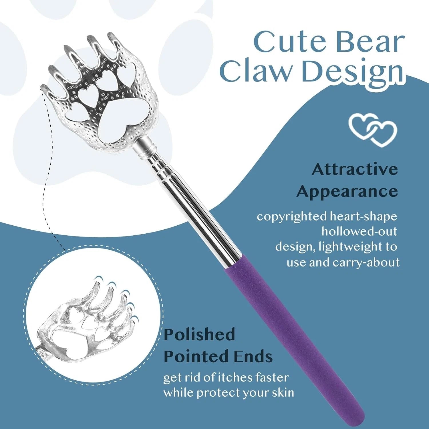 Telescopic Bear Claws Back Scratchers - Effortless Itch Relief & Body Massage