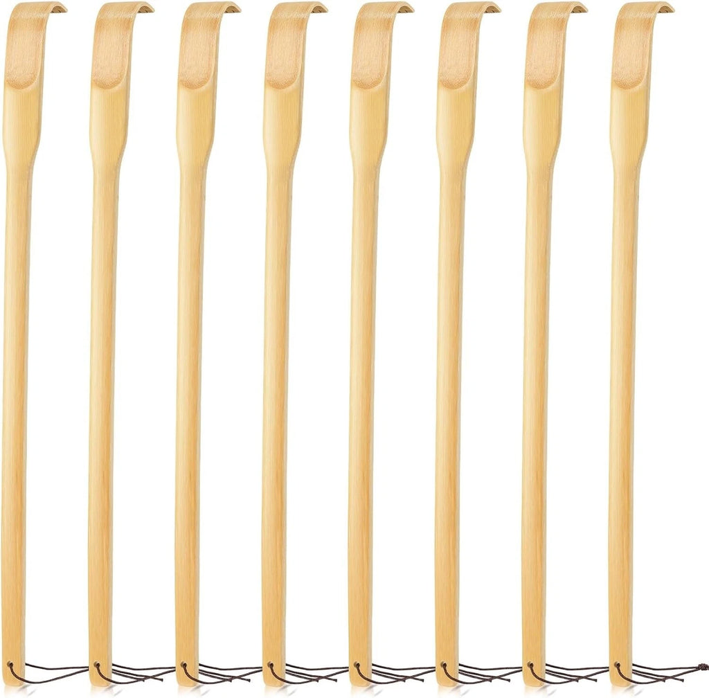 Back Scratchers 8 Pack Bamboo Long Handle Body Massagers for Adults Men Women