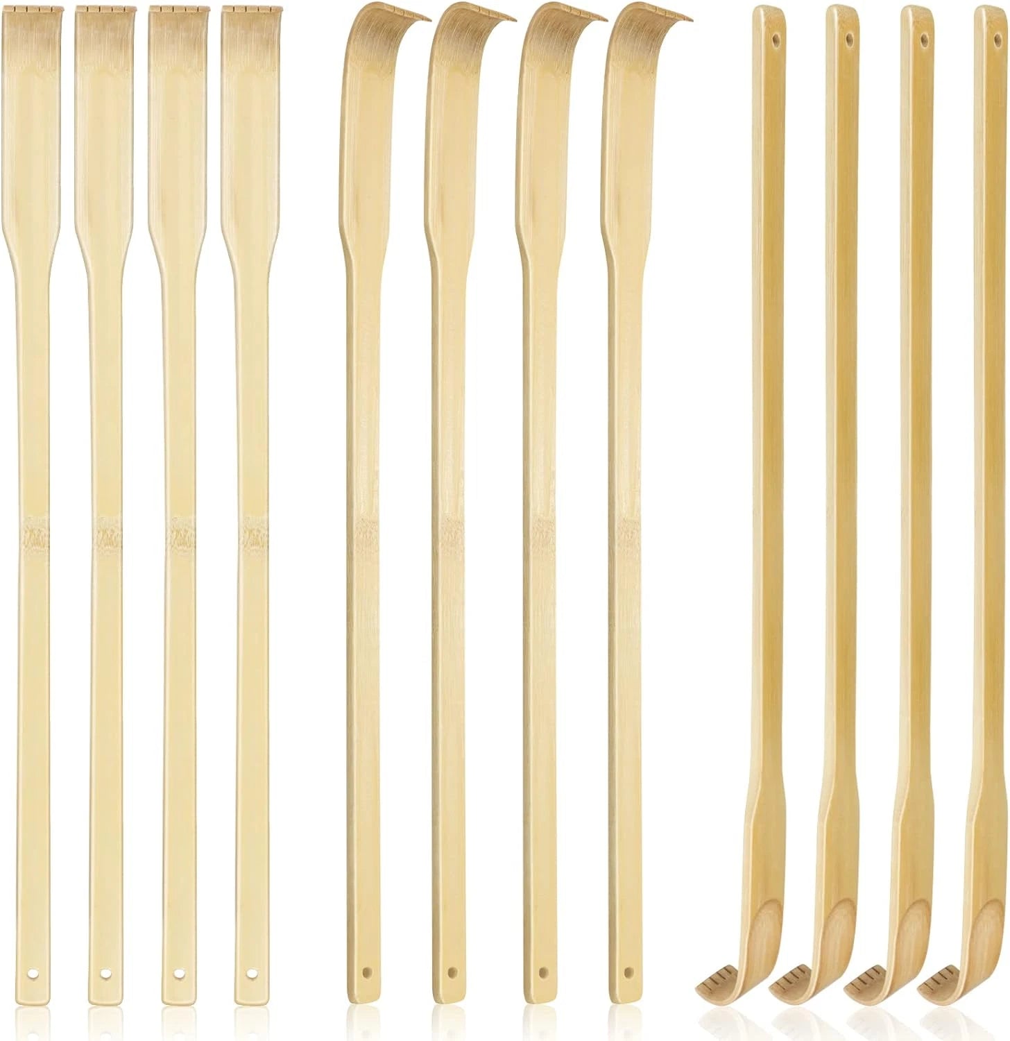 12 PCS Natural Bamboo Back Scratcher Traditional Wooden Back Scratcher,Long Back