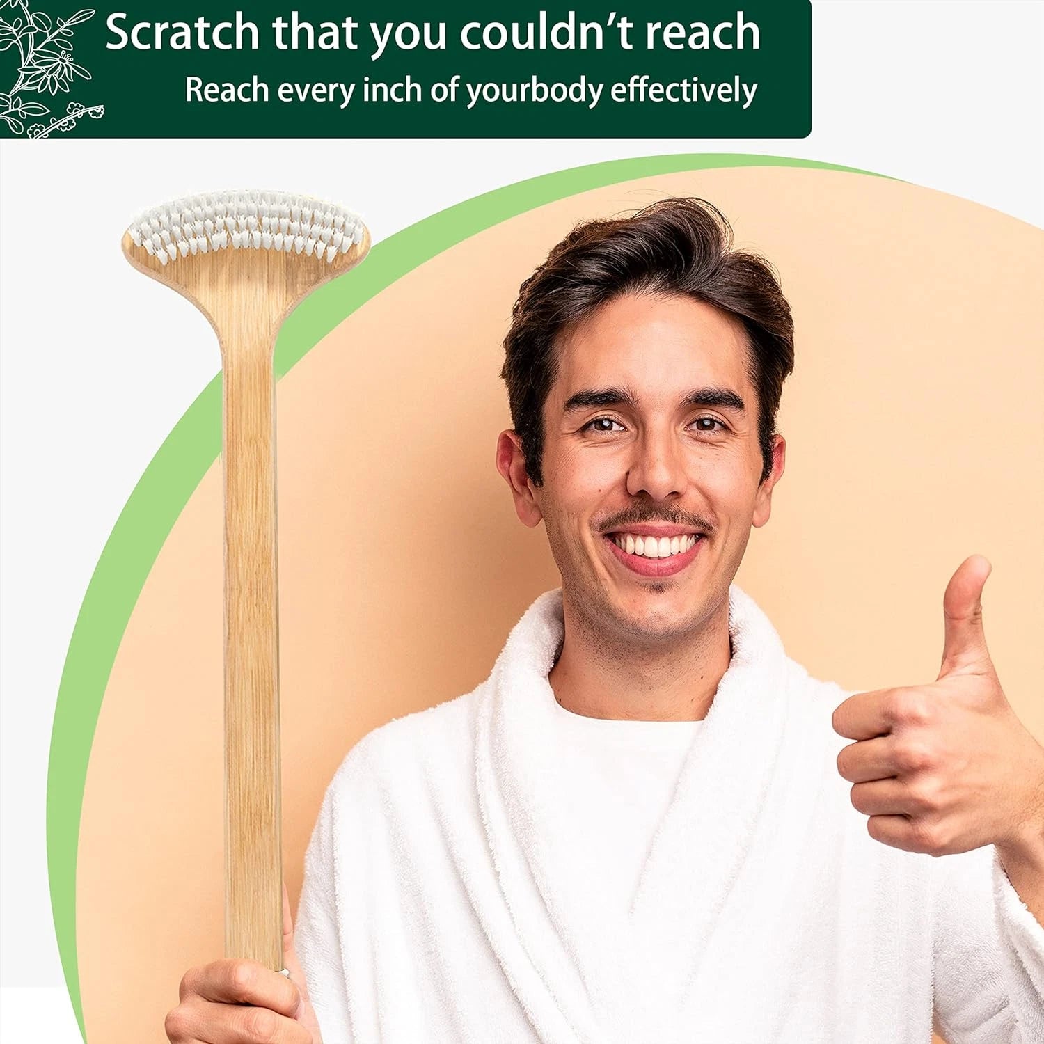 Renook Back Scratcher for Men, Extra Long Bamboo Back Scratcher 22", Curved Hand