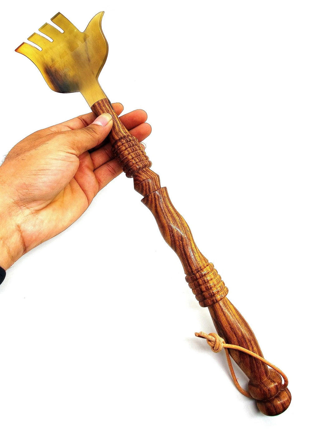 's Ox Horn Back Scratcher Handheld Traditional Handcrafted Scratching Massage...