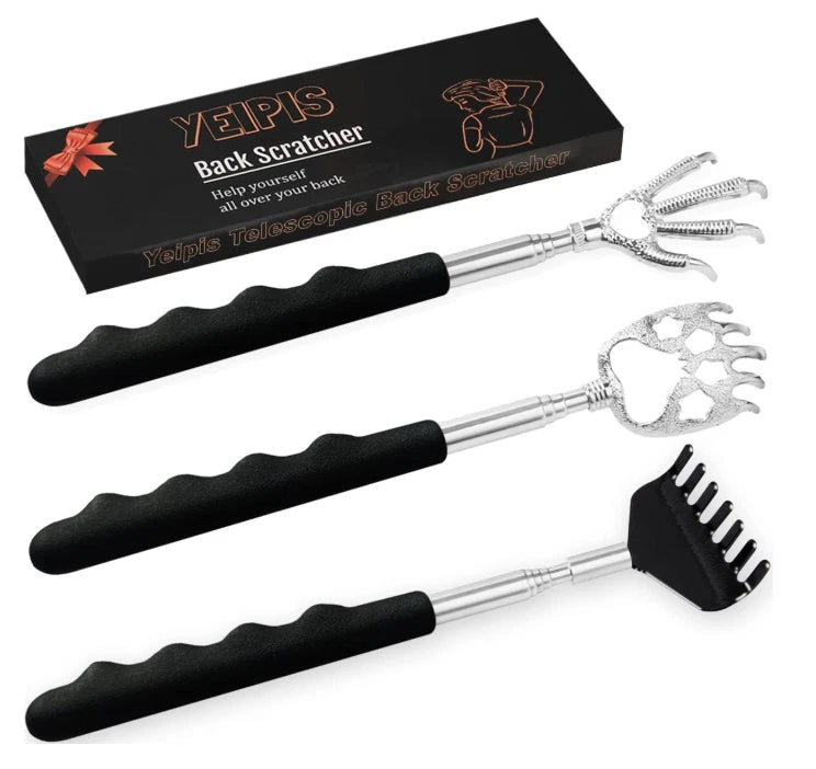 3 Pack Back Scratcher Metal Portable Telescoping Back Scratchers