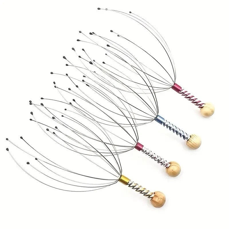 2 x Head Massager Metal Scalp Neck Body Natural Relax Pain Relief Scratcher| UK