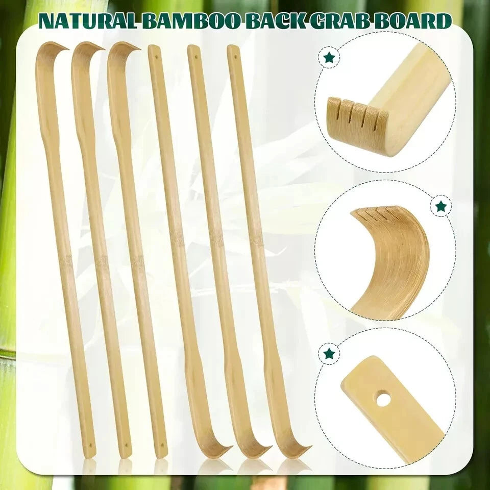 12 PCS Natural Bamboo Back Scratcher Traditional Wooden Back Scratcher,Long Back