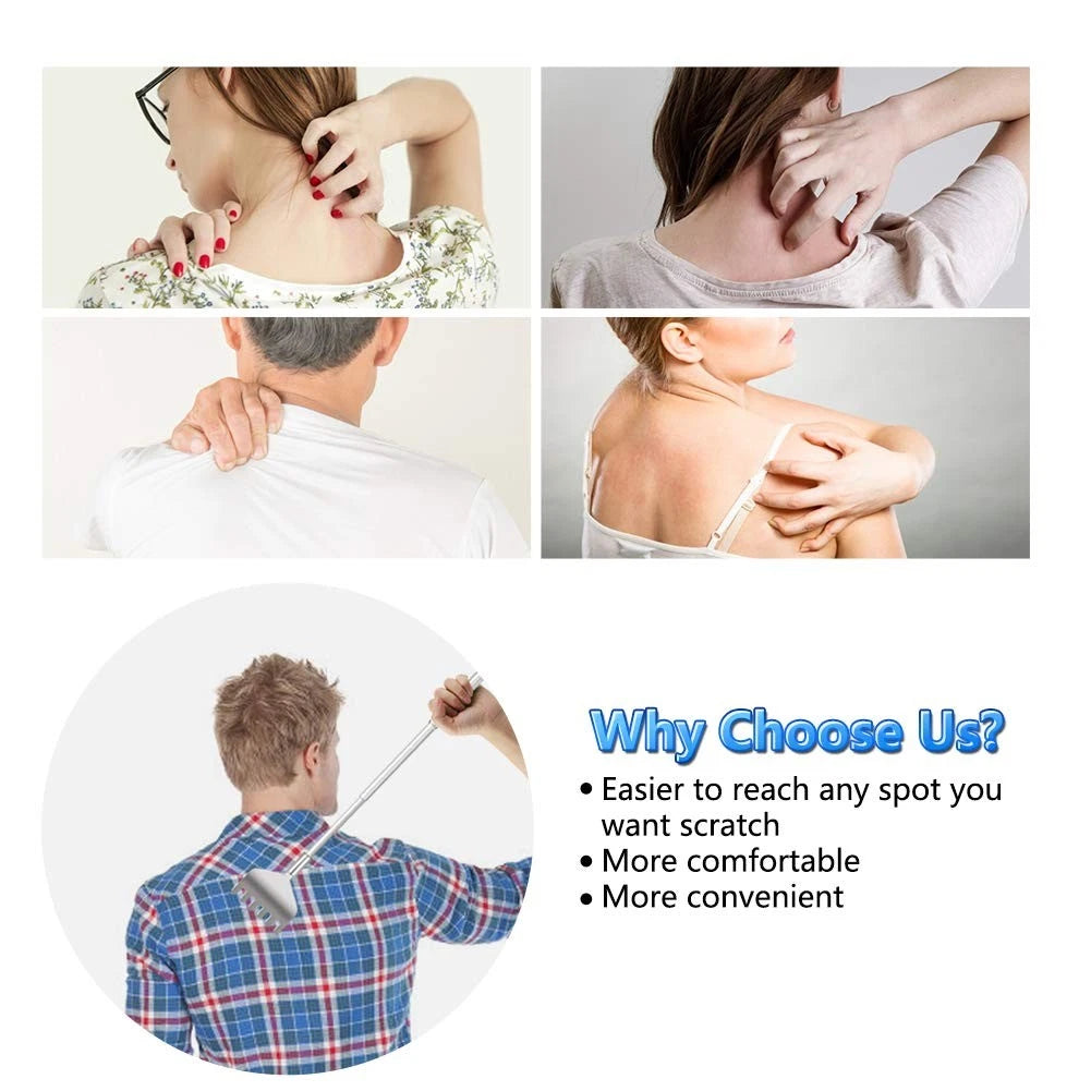 Extendable Back Scratcher for Men 3 Pack Portable Telescopic Metal Back Scrat...