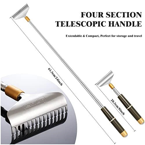 Back Scratcher with 2Pcs Replaceable Heads, Head Body Hand Scratcher Massager