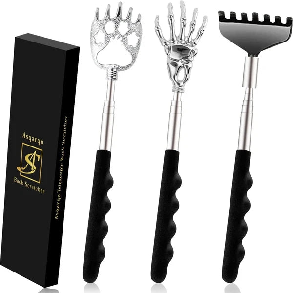 Back Scratcher 3 Pack Different Design Stainless Telescopic scratchers...