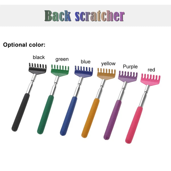 Telescopic Back Scratcher Massager Metal Extendable 5 Section 20-68cm Black U4O0